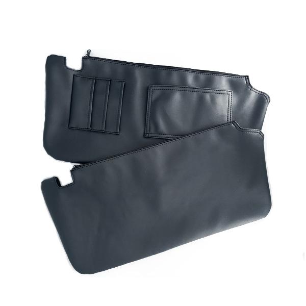 ヴェルファイア アルファード 40系 サンバイザーカバー レザー ブラック 運転席 助手席 収納 ポケット付き 日除け 紫外線カット PVC 内装 カスタム パーツ | 