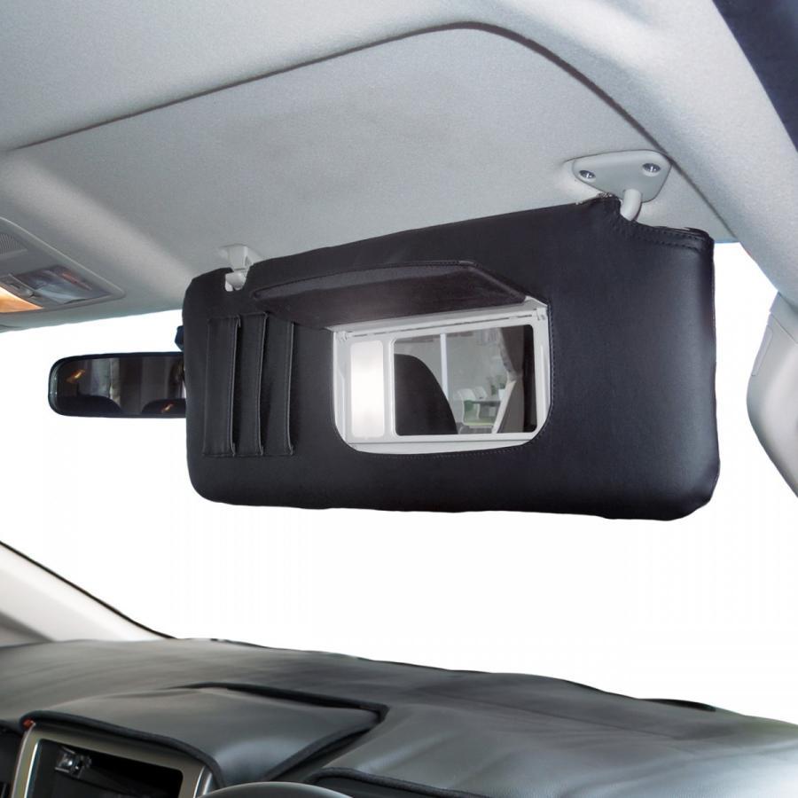 デリカd5 サンバイザー カバー PVC レザー 運転席 助手席 左右セット 