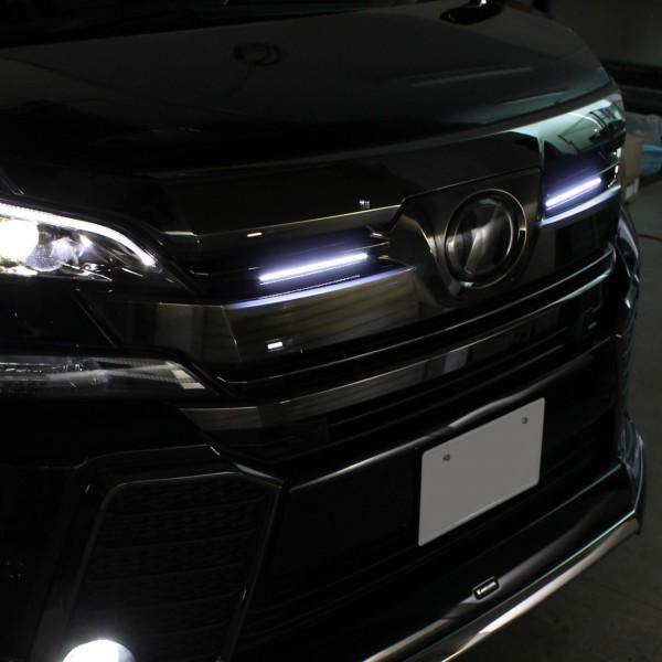 LED デイライト ホワイト ブルー 防水 12V 汎用 車 後付け デイライト
