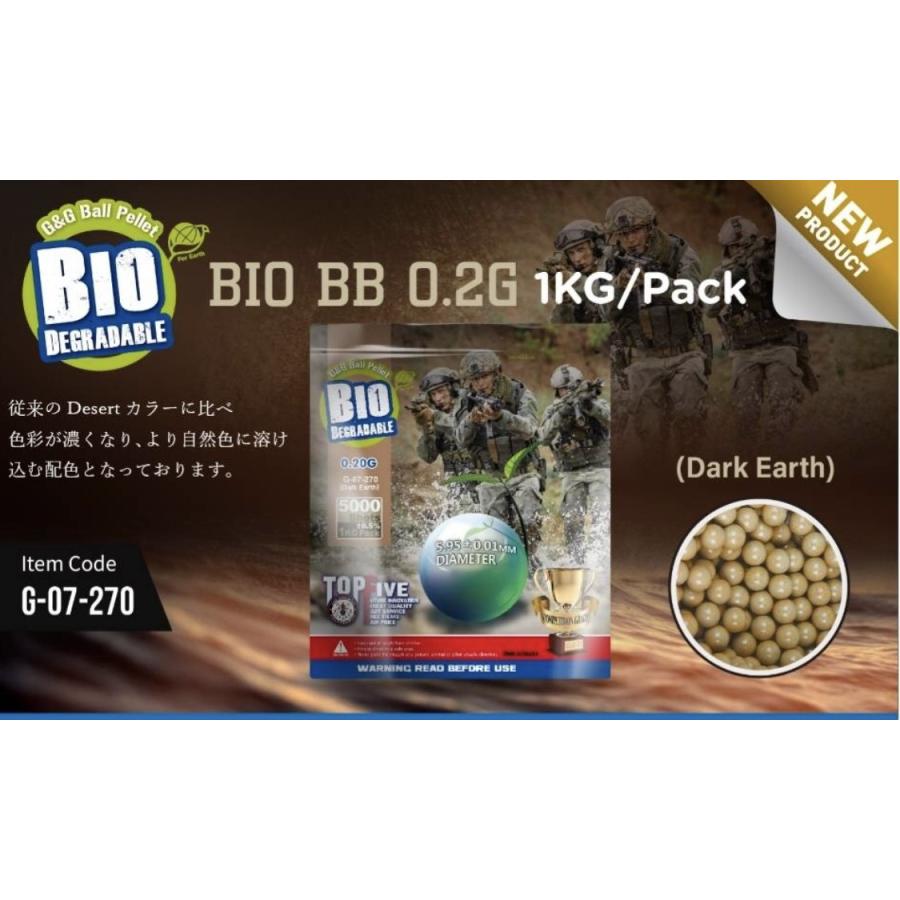 G&G G&G G-07-270 バイオBB弾 0.20g 1KG 5000shot (Dark Earth