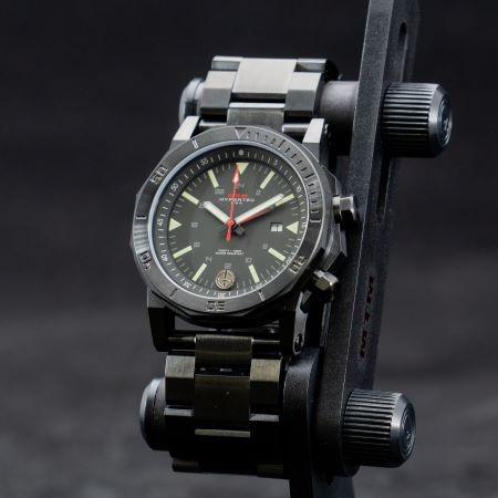 MTM WATCH H61-SBK-LUMI-MBSS H-61 Black-Lumi Dial-Steel Bandの画像