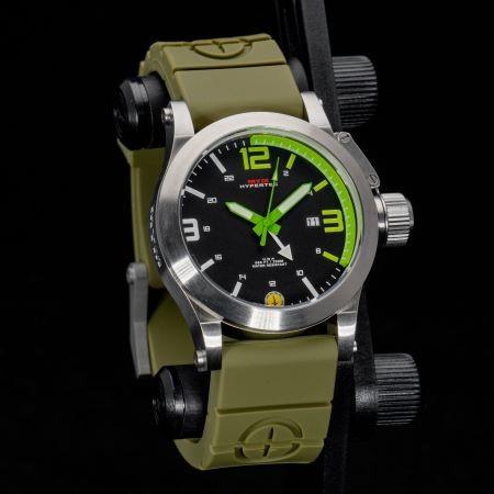 WATCH HYP-SS4-GRN1-GN2S-A Hypertec 44 Silver - Green Dial - Green Rubber II- Silver Buckle 【POINTtec】