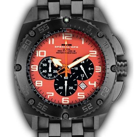 MTM WATCH PAT-TBK-ORNG-MBTI Patriot Black Tit Orange Dial - Tit Bandの画像