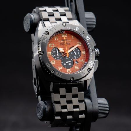 MTM WATCH PAT-TBK-ORNG-MBTI Patriot Black Tit Orange Dial - Tit Bandの画像