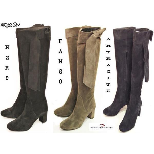 2010FW新作★【ANGELO BERVICATO アンジェロベルビカート】 イタリア製　牛革スエード ニーハイブーツ ANGELO555