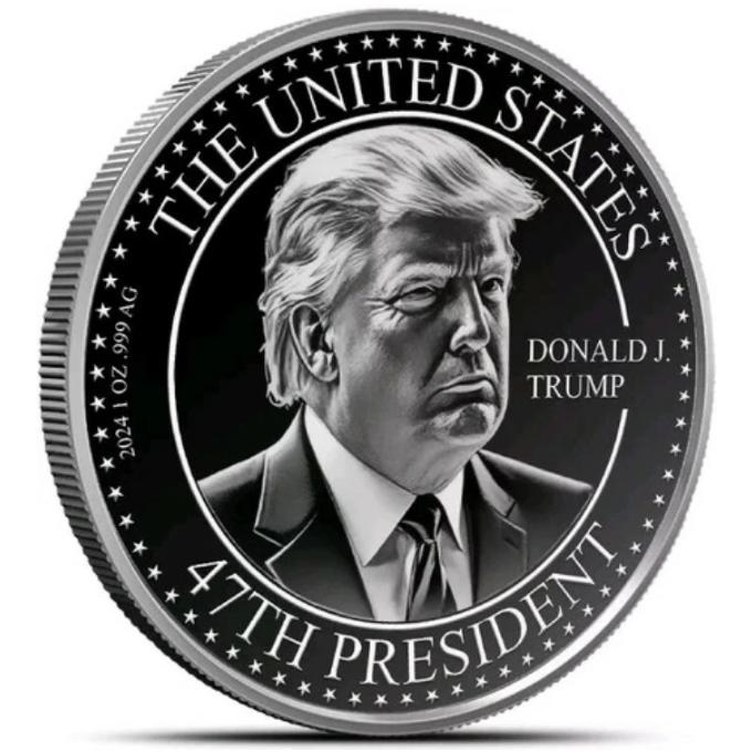 【４枚】　銀貨　シルバー　ドナルド　トランプ 1オンス銀貨ドナルド・トランプ「TRUMP 47」プレセールラウンド勝利