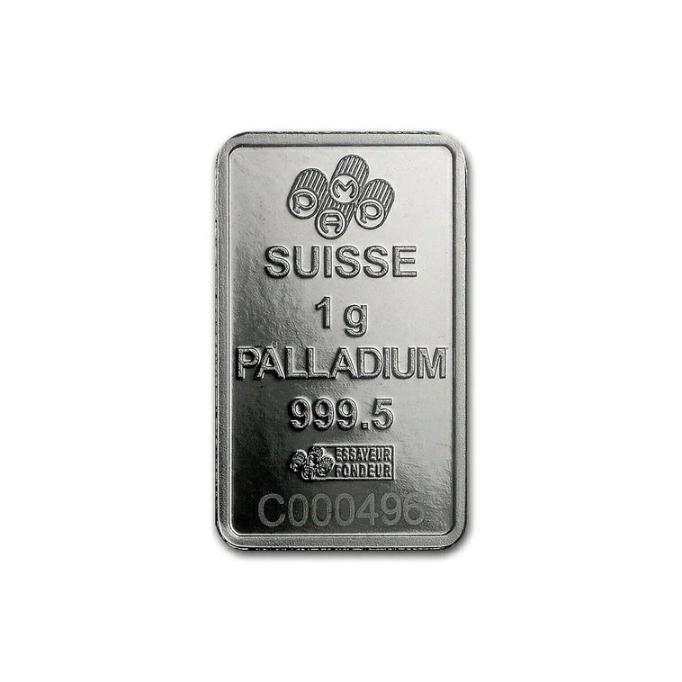 PAMP スイス 1グラム パラジウムバー .9995 純度パラジウム - 分析カード付き_3