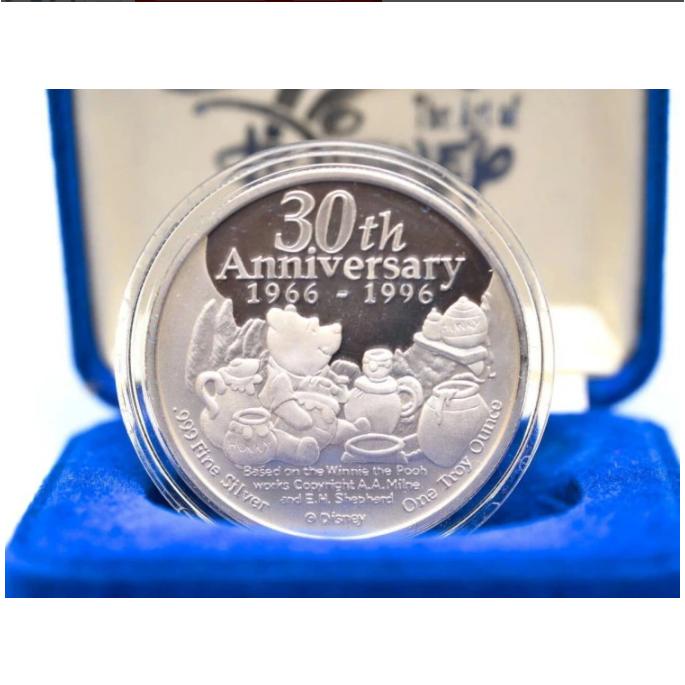 ディズニー くまのプーさん 30周年記念メダル 1996年 銀貨 スターリングシルバー_2