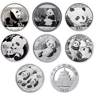 2016-2025 中国 30g (Ag.999) パンダ銀貨 UNC ランダム1枚 : WORLDRE