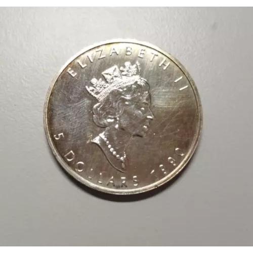 1991年 カナダ メイプルリーフ銀貨 5ドル カナダ 5ドル 銀貨 1991年 メープルリーフ