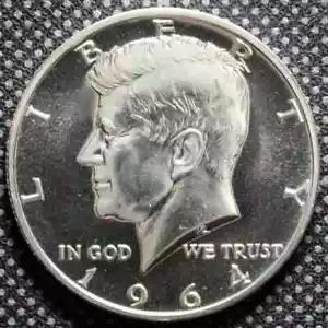 1964年 未流通 ジェム+ プルーフ ケネディ 90% シルバー ハーフダラー