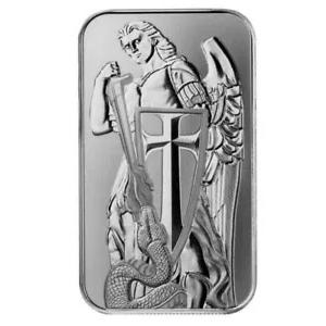大天使ミカエル 1 オンス 0.999 シルバー バー カプセル入り : WORLDRE