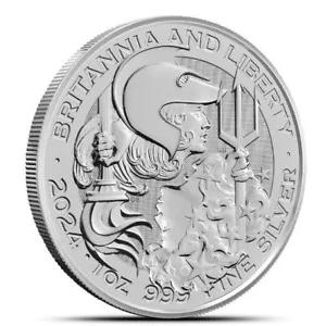 2024年英国王立造幣局ブリタニアおよびリバティ銀貨1オンスカプセル