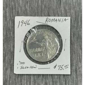 ルーマニア ミハイ1世 100000Lei 1946 銀貨 大型銀貨 1946 ルーマニア