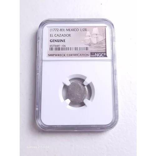 スペインの 1/2 リアル エル カザドル難破船コイン NGC COA 認定