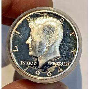 1964年ハーフダラー　ケネディ　ダイム　クォーター　銀貨　半ドル アメリカ銀貨 50セント/ケネディ大統領 ハーフダラー銀貨 1964年銘 未