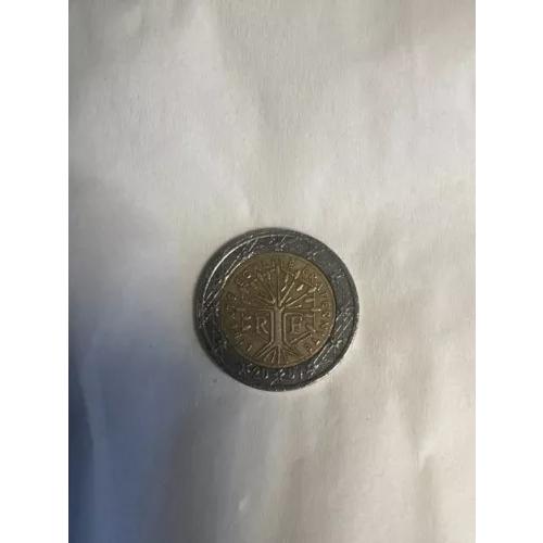 2 ユーロ コイン フランス 2001 レア ミスプリント 美品 リベルテ