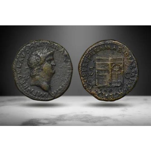 古代ローマ帝国　小ファウスティナ妃　セステルティウス銅貨 古代ローマのコイン、ネロ (AD 66)、AE セステルティウス、素晴らしい