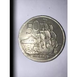 50 セント 1967 ニュージーランド エンデバー コイン クイーン