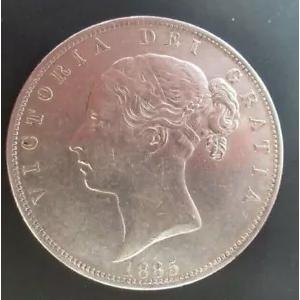 1887 イギリス １/2クラウン銀貨 ビクトリア(ヤングヘッド) イギリス ビクトリア ヤングヘッド 1885 1/2 シルバー クラウン REF
