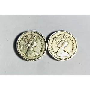 1983-1984 1 ポンド クイーン エリザベス 2 世 UPSIDE Done エラー