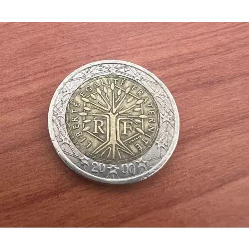 2 ユーロ コイン フランス 2000 リベルテ エガライト フラテルニテ