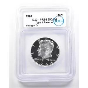 1964年 ケネディ ハーフダラー タイプ1 リバース ストレート G PR69
