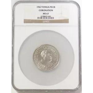 1967 パラジウム トンガ ハウ 2.オンス NGC MS67 世界初のパラジウム