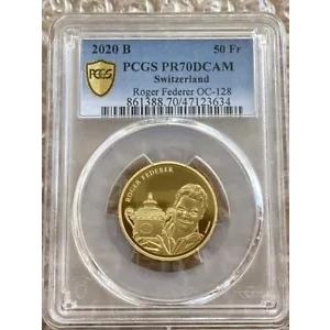 ロジャー・フェデラー 記念硬貨 記念 限定製産品 PCGS PR70】ロジャー・フェデラー 金貨 スイス連邦造幣局 50フラン