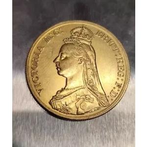 1887 ヴィクトリア女王ソブリン 5 ポンド金貨 35mm : WORLDRE SOURCE