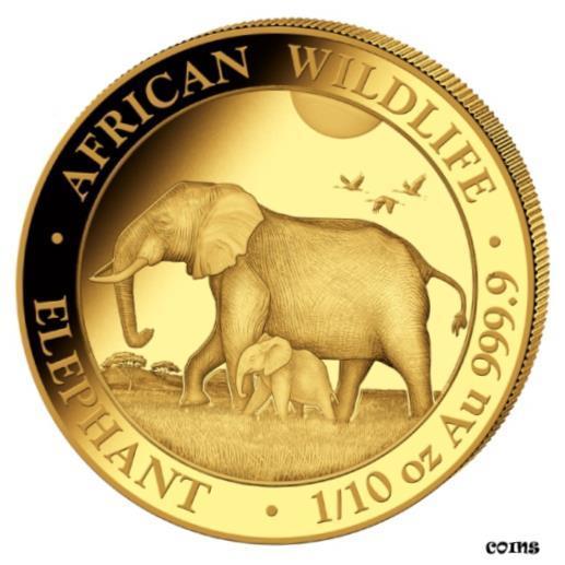 【品質保証書付】 アンティークコイン NGC PCGS Gold Somalia Elephant Elephant 2022 1/10 OZ