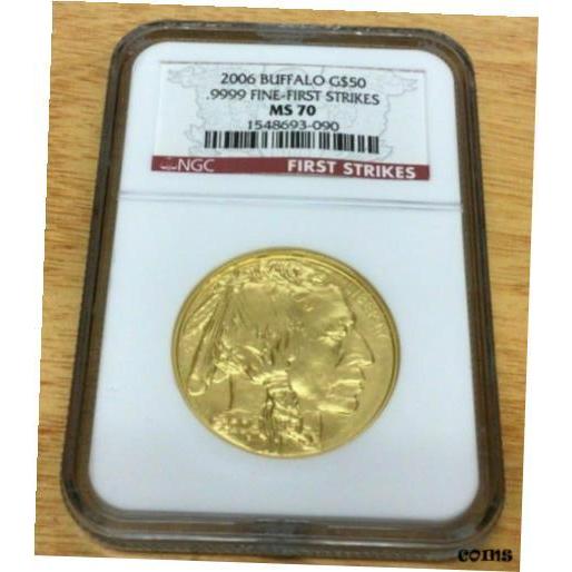 人気ショップ PCGS NGC アンティークコイン 【品質保証書付】 2006 Fi .9999 1oz Buffalo Gold American $50 USA 記念メダル