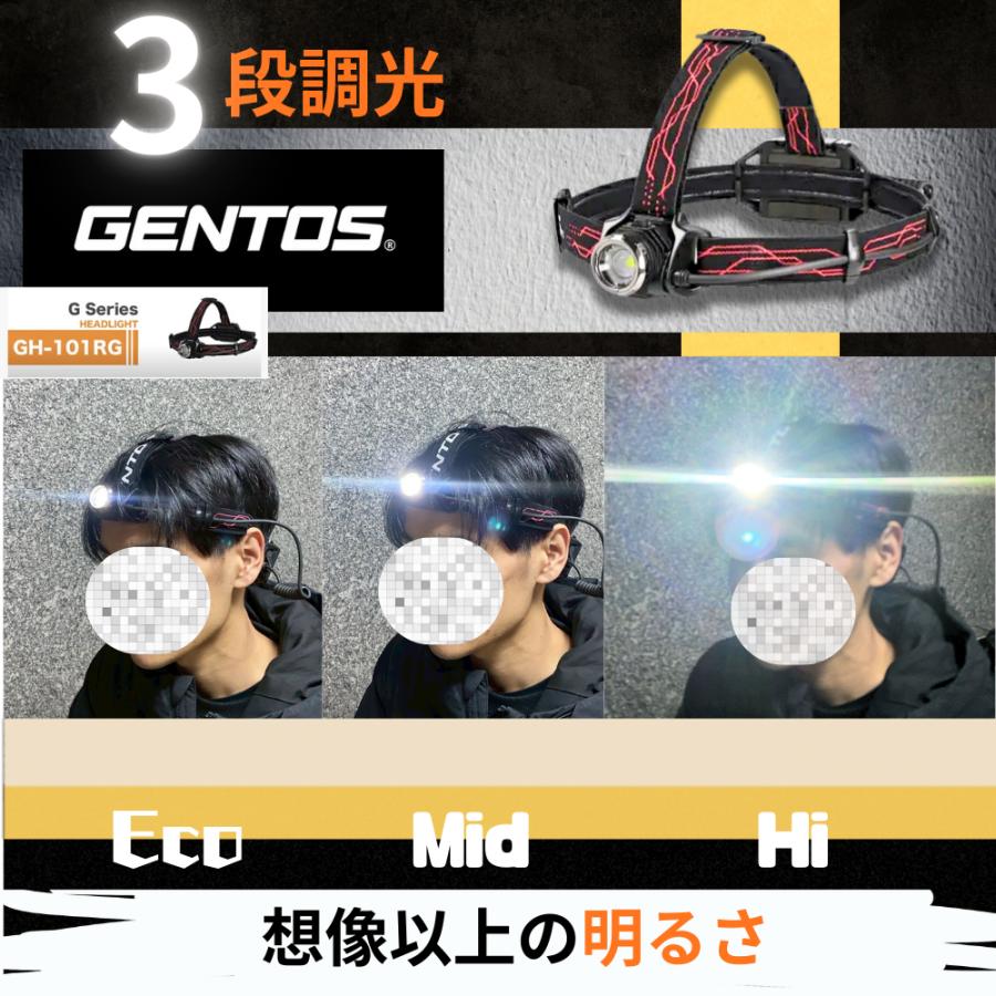 GENTOS（ジェントス） ヘッドライト Gシリーズ GH-101RG ジェントス
