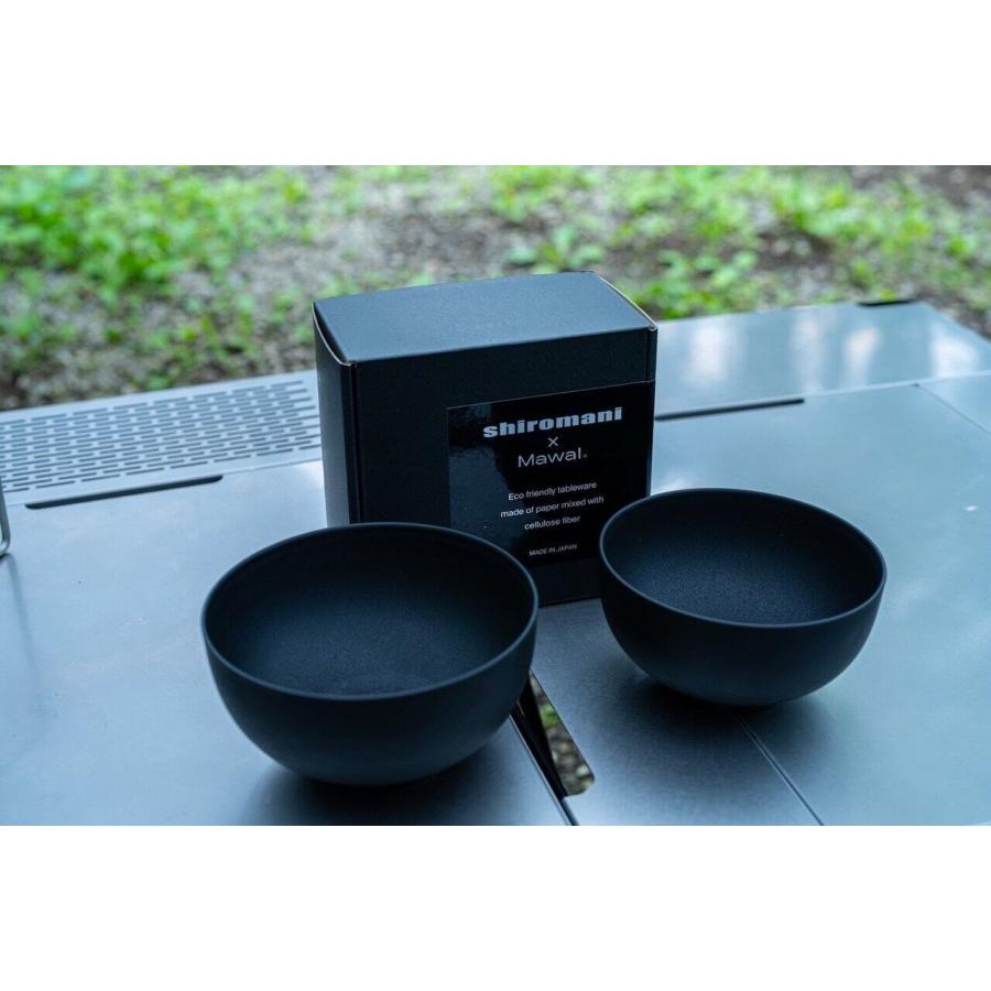 shiromani マニ椀 2セット 茶碗 お椀 エコ 食器 ギフト ペア食器 黒