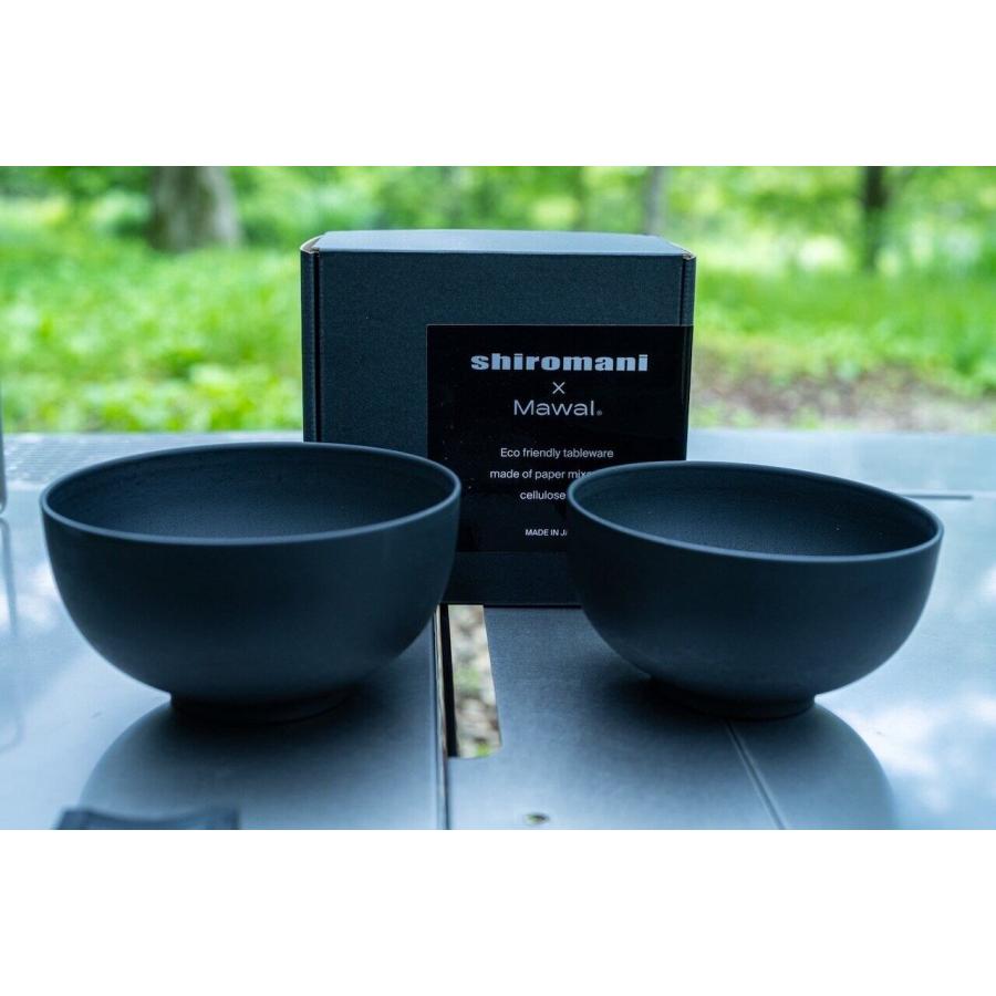 shiromani マニ椀 2セット 茶碗 お椀 エコ 食器 ギフト ペア食器 黒