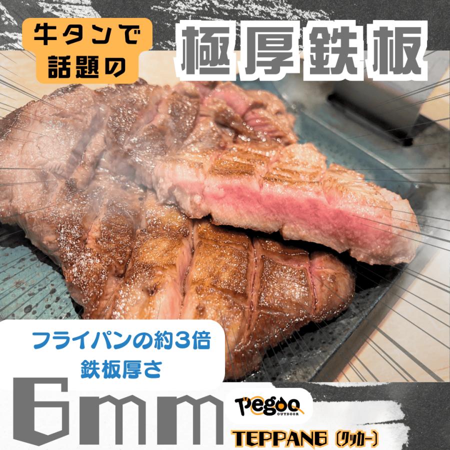 日本蜜蜂巣箱　ステーキプレート鉄板5枚 極厚 鉄板！ Pegoo TEPPAN 6mm クッカー ステーキ皿 コンパクト収納