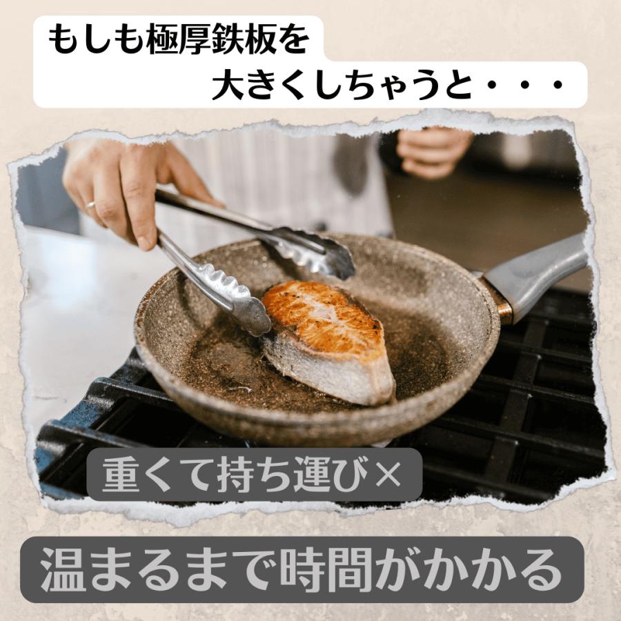 極厚 鉄板！ Pegoo TEPPAN 6mm クッカー ステーキ皿 コンパクト収納