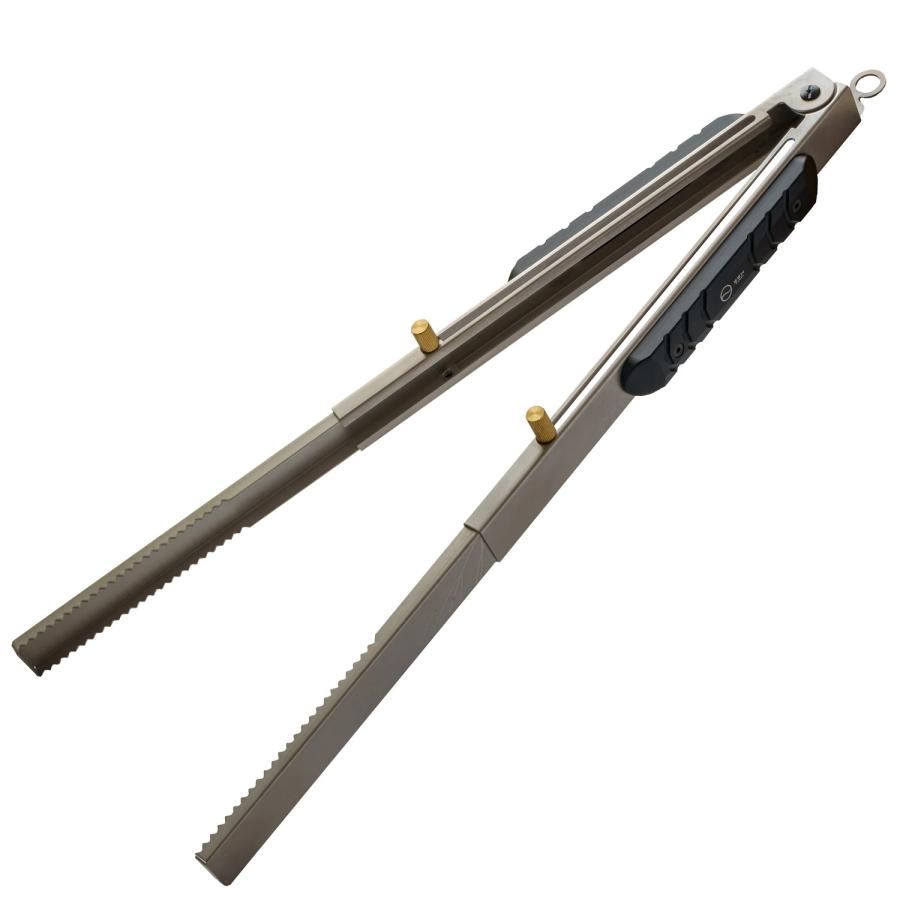 薪ばさみ 火ばさみ トング　ステンレス　真鍮 ZEN Camps 火バサミ兼トング シルバー 薪バサミ 焚火トング キャンプ