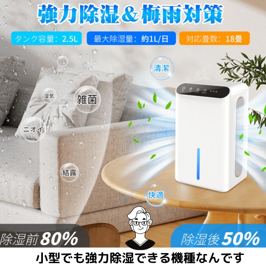 除湿 タンク容量2.5L CT-6 ペルチェ式 1L 小型除湿器 省エネ 除湿 タンク容量2.5L CT-6 ペルチェ式 1L 小型除湿器 省エネ