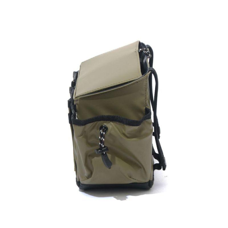 AS2OV アッソブ POLYCA SIDE CONTAINER マルチコンテナ アウトドア キャンプ コンテナボックス 収納ボックス 倉庫 物置き 屋外 蓋 蓋付き 収納 整頓 ループ 取り付け 仕切り 飲み物 ドリンク ポケット USBポート 充電 布 耐久 耐水 黒 カーキ BLACK KHAKI 152203 AS2OV（アッソブ） AS2OV POLYCA SIDE CONTAINER マルチコンテナ