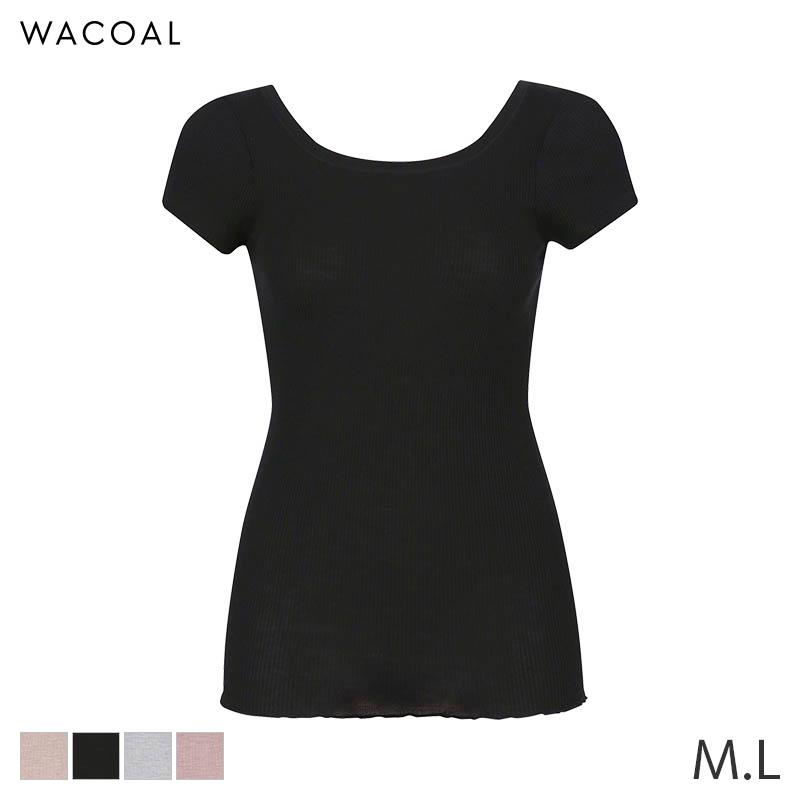 WACOAL（ワコール） シルク混の贅沢ニット ニットトップ Uネック 2分袖