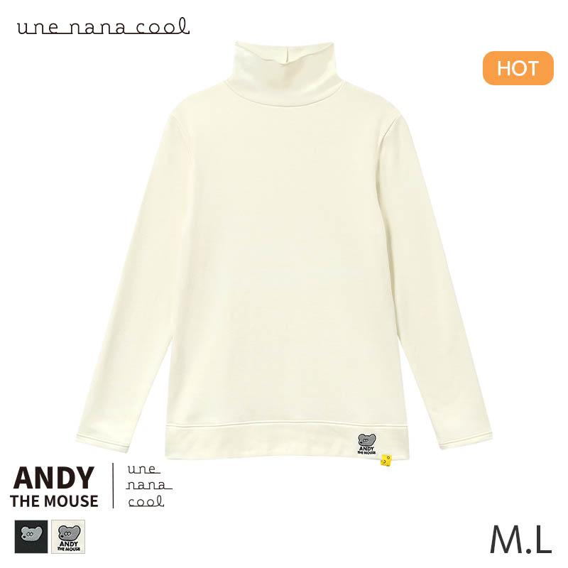 une nana cool ウンナナクール ねずみのANDY × 裏起毛あったかシャツ 
