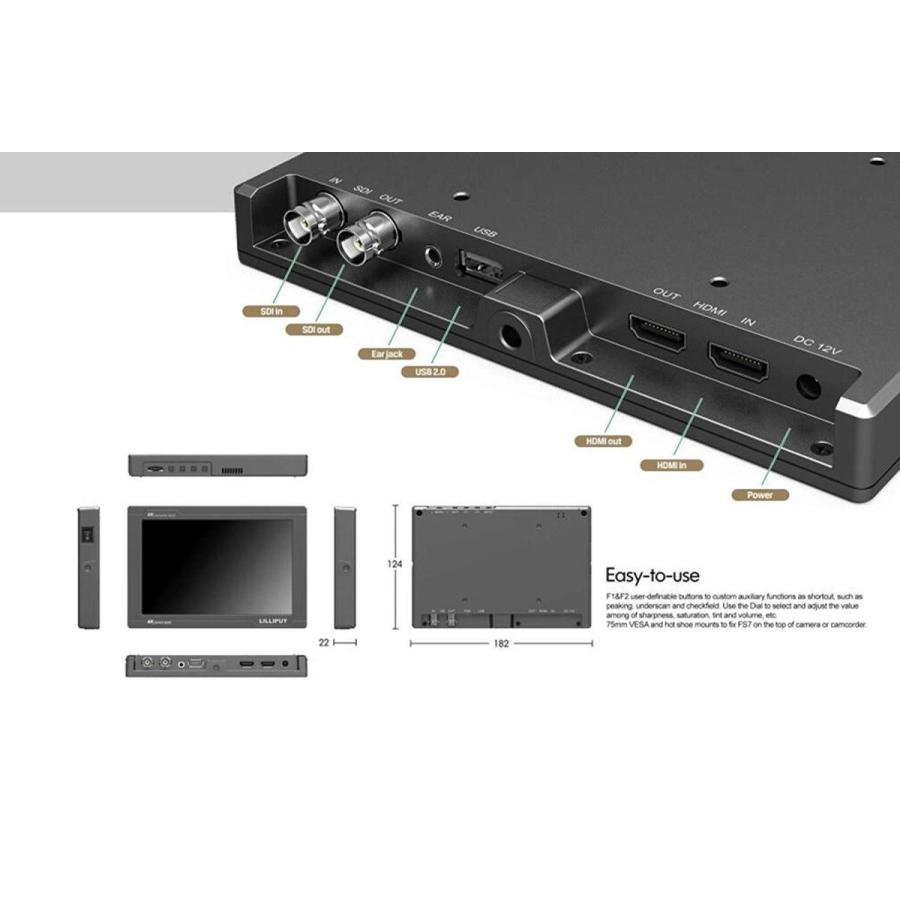 LILLIPUT FS7 7インチ 4K IPSモニター フルHDモニター 解像度1920*1200 アスペクト比16：10 コントラスト1 LILLIPUT FS7 7インチ 4K IPSモニター フルHDモニター 解像度1920*1200 アスペクト比16：10 コントラスト1