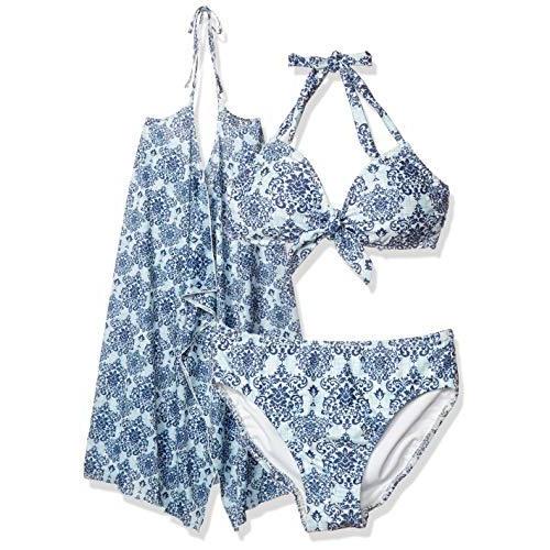 豪華 三愛水着楽園 水着 ノンワイヤー アラベスク柄 パレオワンピース3点セット レディース Wh ホワイト 13 国内最安値 Nooitmeergrasmaaien Be