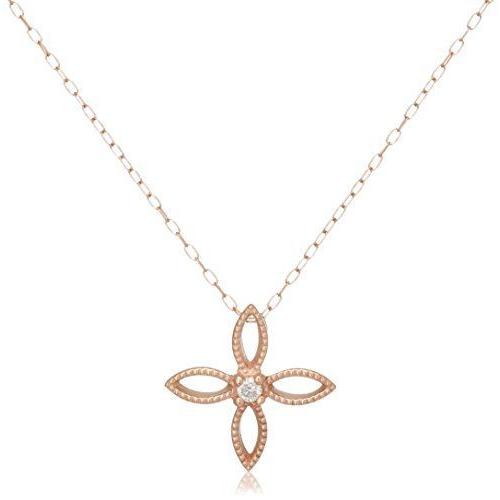 期間限定送料無料 キャーロ ディ ディアマンテ Chiaro Di Diamante K10ピンクゴールド ダイヤモンド ミルフラワーペンダントネックレス C 全国宅配無料 Www Doctor Plan Com