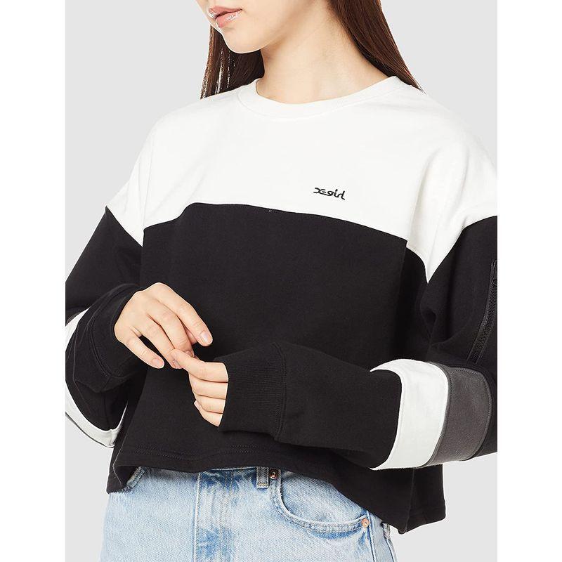 超目玉 Cropped トレーナー エックスガール Sweat M ブラック レディース X Girl Top トレーナー