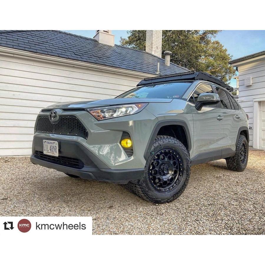 人気 USオフ系 サテンブラック KMC KM545 TREK トレック 8.0J×17in IS35 114.3 5H 新品4本 デリカ D5 RAV4 アウトランダーの画像