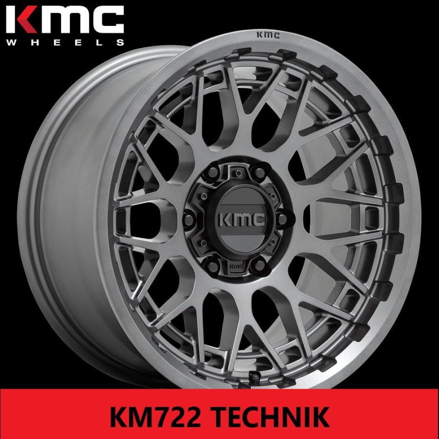 US オフ系 KMC KM722 TECHNIK 8.5J×17in IS18 139.7 アンスラサイト
