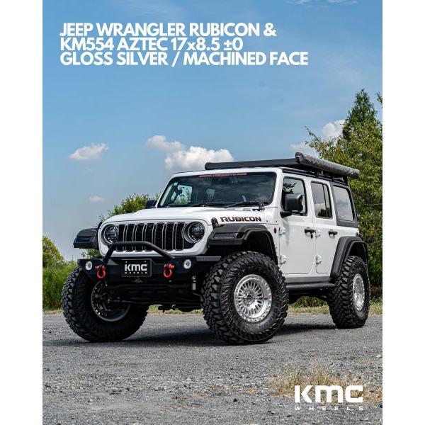 2025年モデル チューナー設定 マシーン KMC KM554 AZTEC 8.5J 17in IS±0 ラングラー グラディエーター オーバーフェンダー車の画像