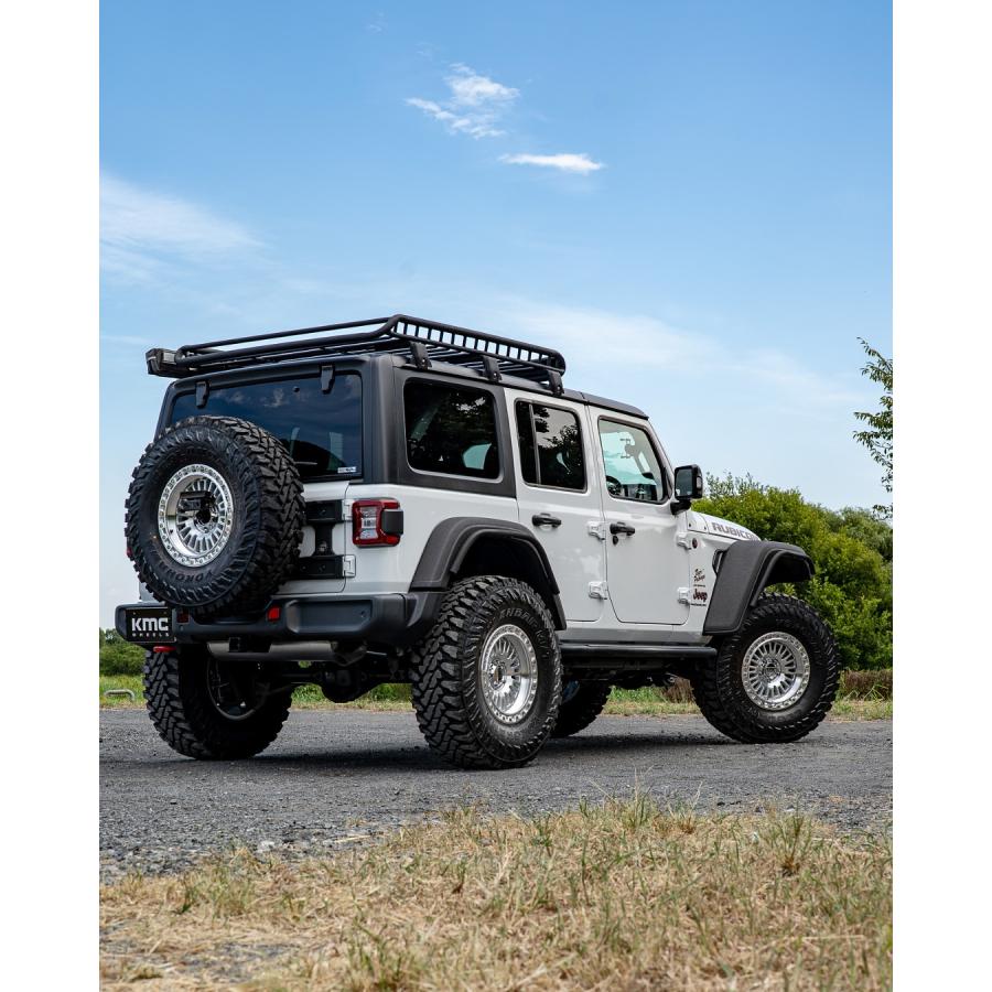 2025年モデル チューナー設定 マシーン KMC KM554 AZTEC 8.5J 17in IS±0 139.7 プラド ハイラックス FJ オーバーフェンダー車の画像